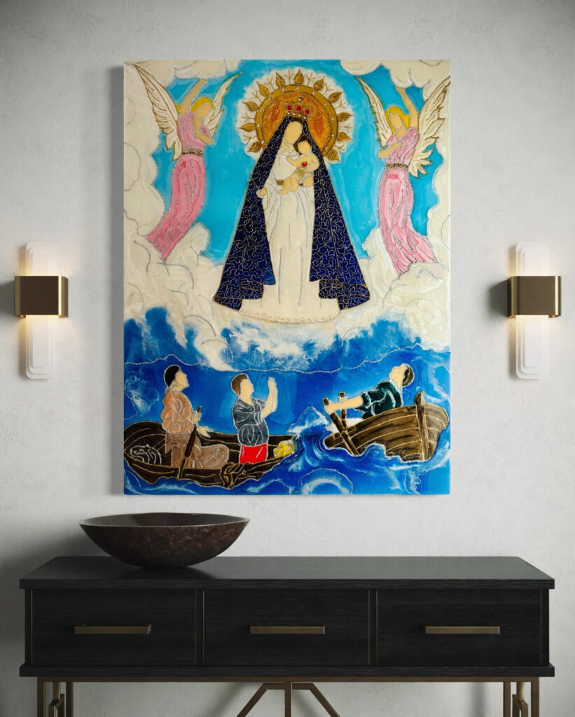 Virgen de la Caridad del Cobre — luxury epoxy resin art by KIKI by Kirenia Alvarez, Miami