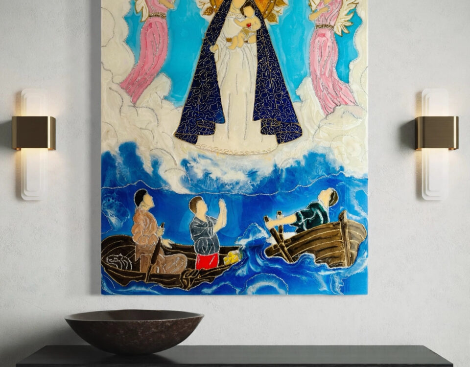 Virgen de la Caridad del Cobre — luxury epoxy resin art by KIKI by Kirenia Alvarez, Miami