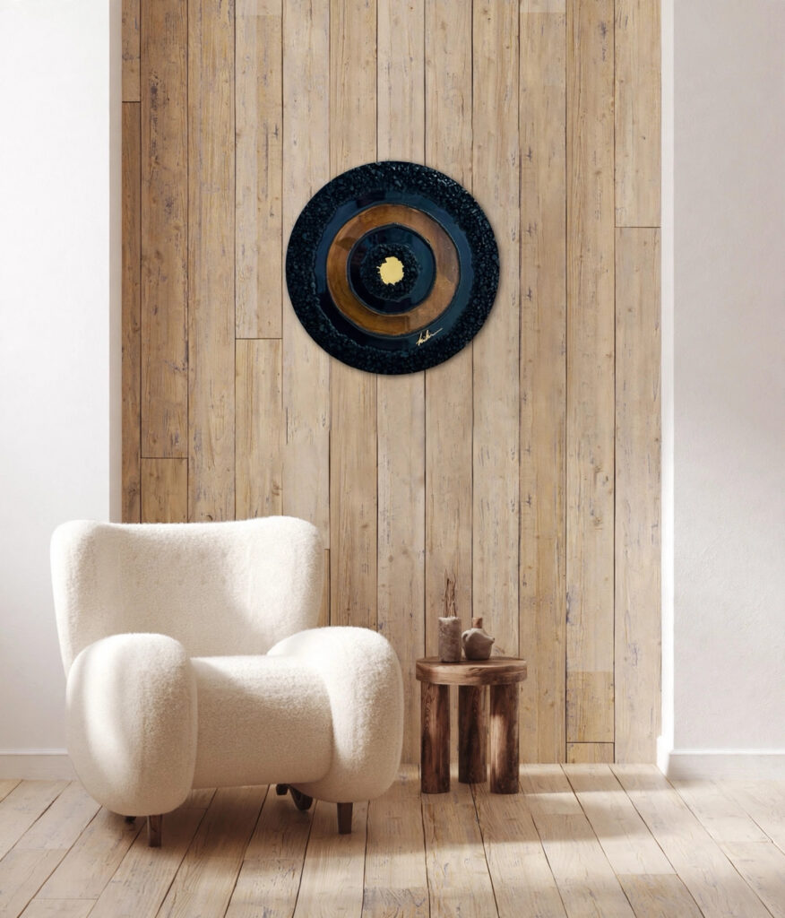 Golden Onyx — luxury epoxy resin art by KIKI by Kirenia Alvarez, Miami