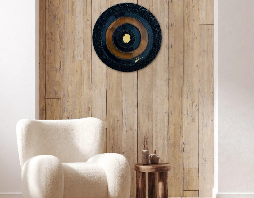 Golden Onyx — luxury epoxy resin art by KIKI by Kirenia Alvarez, Miami