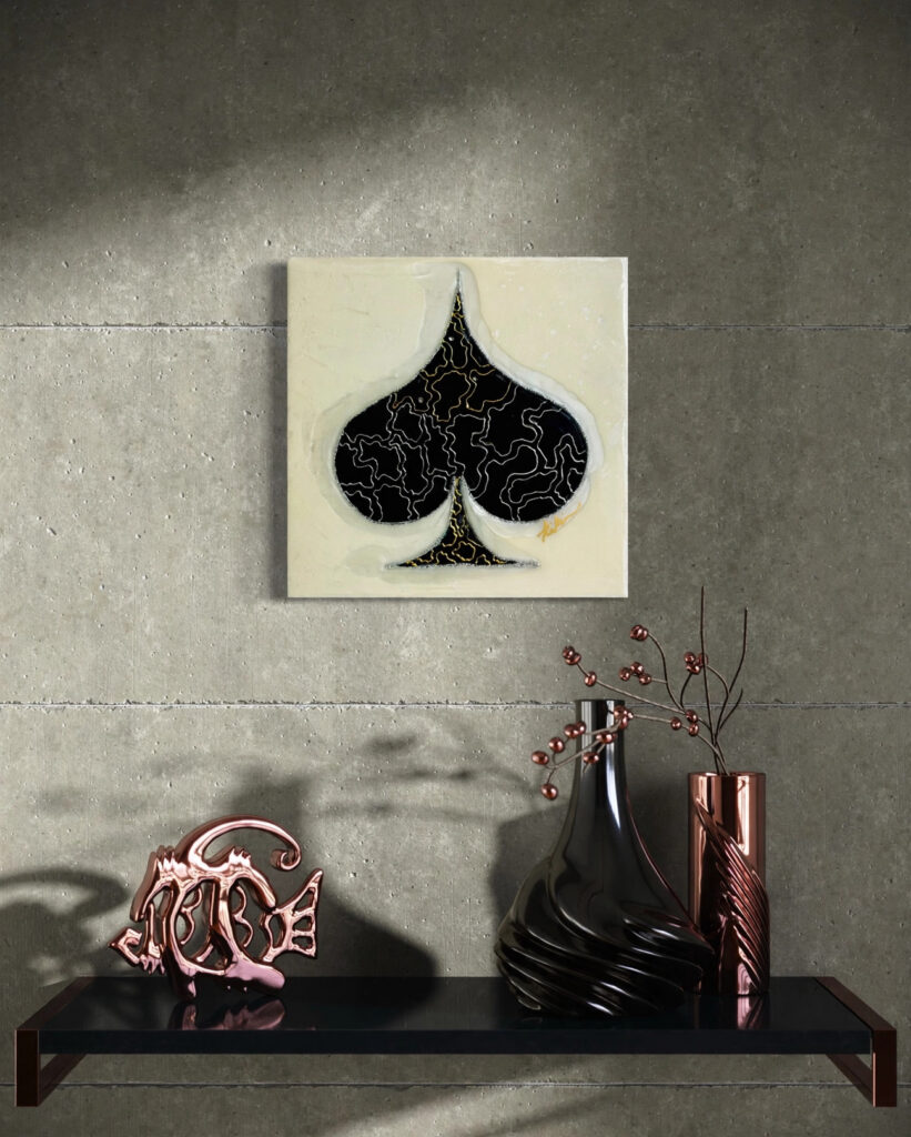 The Spade — luxury epoxy resin art by KIKI by Kirenia Alvarez, Miami
