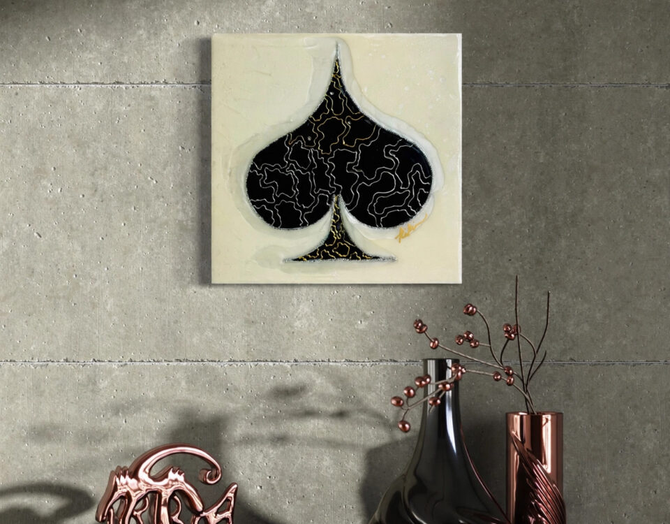 The Spade — luxury epoxy resin art by KIKI by Kirenia Alvarez, Miami