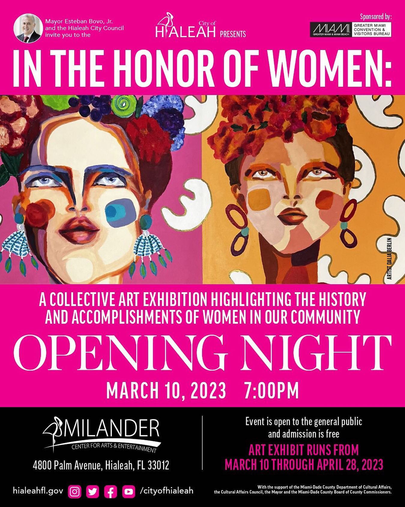 In the Honor of Women — Milander Center, Hialeah, March 10 – April 28, 2023
